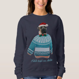 English Mastiff Xmas Ugly Christmas Hund Mama Sweatshirt