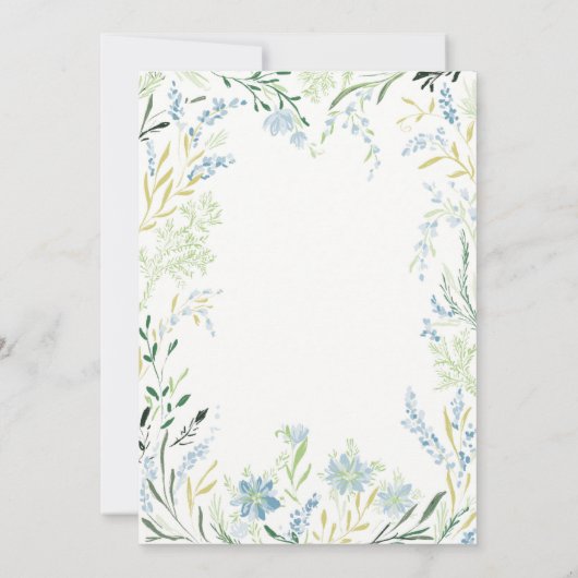 English Meadow Delicate Blume Wedding Einladung (Rückseite)