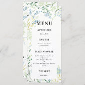 English Meadow Delicate Blume Wedding Menu Menükarte (Vorne/Hinten)
