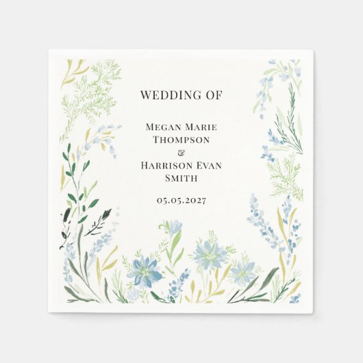 English Meadow Delicate Blume Wedding Serviette (Vorderseite)