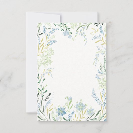 English Meadow Delicate Blume Weddinge RSVP Card (Rückseite)