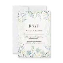 English Meadow Delicate Blume Weddinge RSVP Card