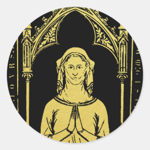 English Medieval Portrait 1300 Lady Joan Cobham Runder Aufkleber