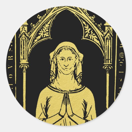 English Medieval Portrait 1300 Lady Joan Cobham Runder Aufkleber (Vorderseite)