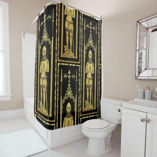 English Medieval Portrait 1355 John, Lord Cobham Duschvorhang (Beispiel)