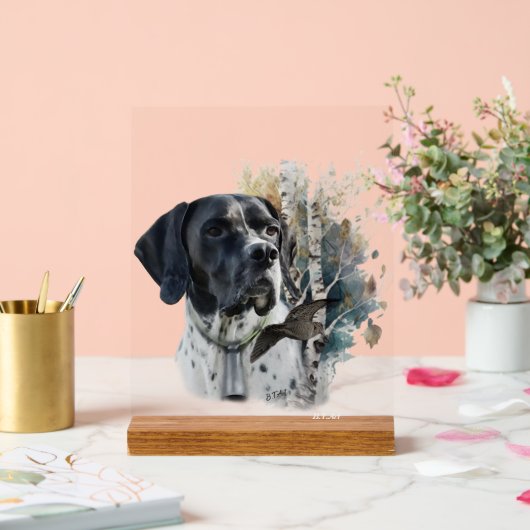 English Pointer  Acrylschild (Hochzeit)