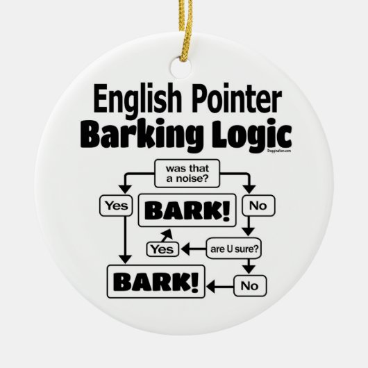 English Pointer Barking Logic Keramik Ornament (Vorne)