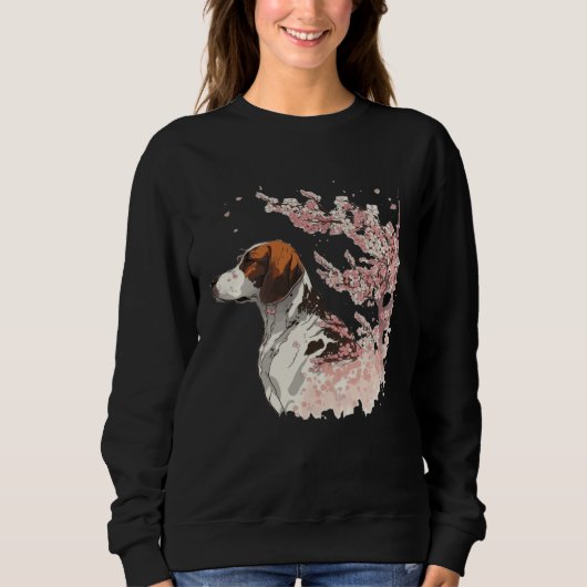 English Pointer Cherry Blossom Dog Breed Japanese  Sweatshirt (Vorderseite)