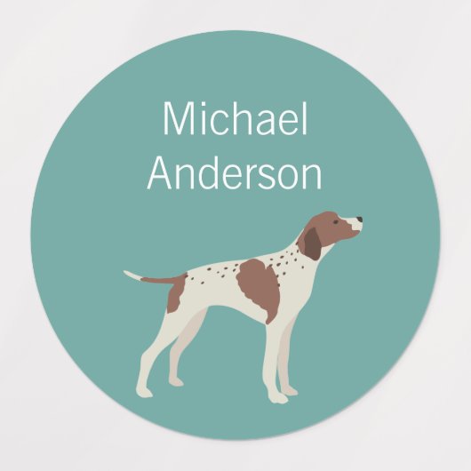 English Pointer dog farbenfroh Etiketten (Design 2)