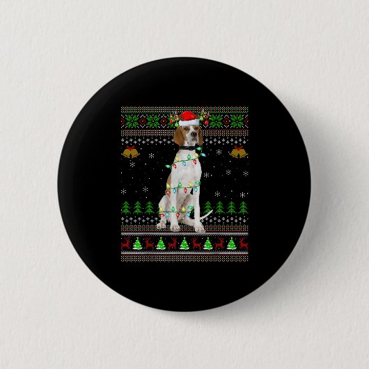 English Pointer Dog Ugly Christmas Sweaters Holida Button (Vorderseite)