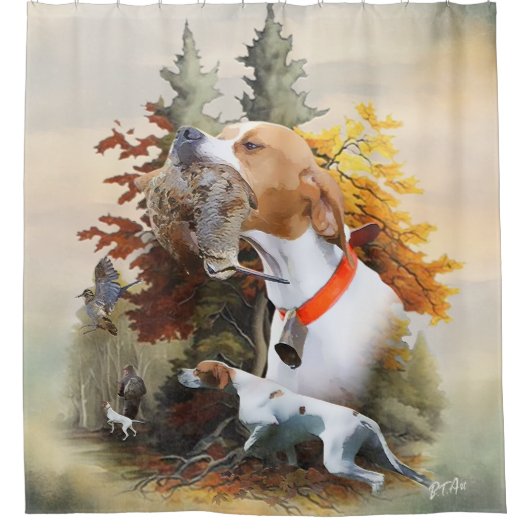 English Pointer Duschvorhang (Vorderseite)