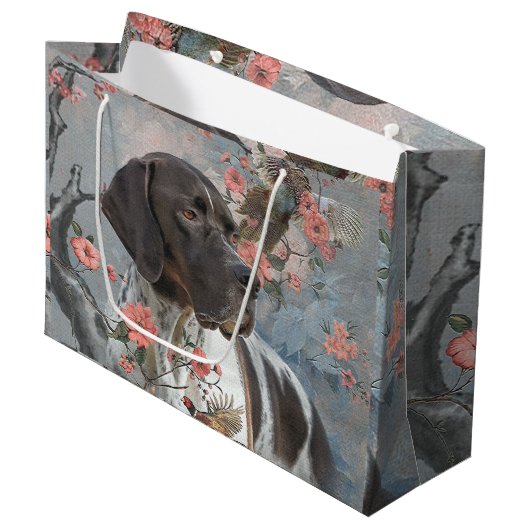 English Pointer  Große Geschenktüte (Vorderseite Schrägansicht)