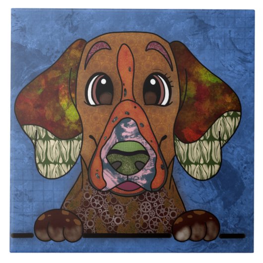 English Pointer hässliche Hunde Gesicht Keramik Ti Fliese (Vorderseite)