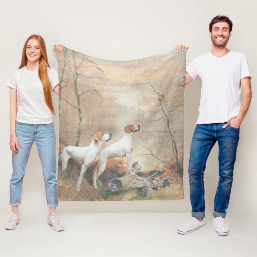 English Pointer jagt die Fasans Fleecedecke (Beispiel)