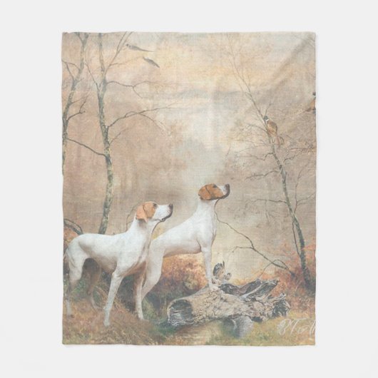 English Pointer jagt die Fasans Fleecedecke (Vorderseite)