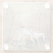 English Pointer jagt die Fasans Glasuntersetzer (Rückseite)