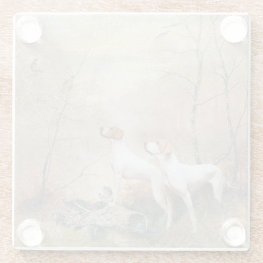 English Pointer jagt die Fasans Glasuntersetzer (Rückseite)