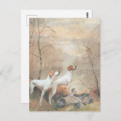 English Pointer jagt die Fasans Postkarte (Vorne/Hinten)