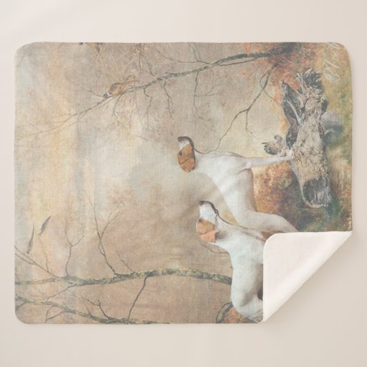 English Pointer jagt die Fasans Sherpadecke (Vorderseite (Horizontal))