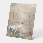 English Pointer jagt die Fasans Sockelschild (Vorderseite)