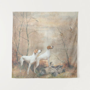 English Pointer jagt die Fasans Wandteppich