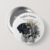 English Pointer , Leidenschaft für die Jagd , Kuns Button (Vorne & Hinten)