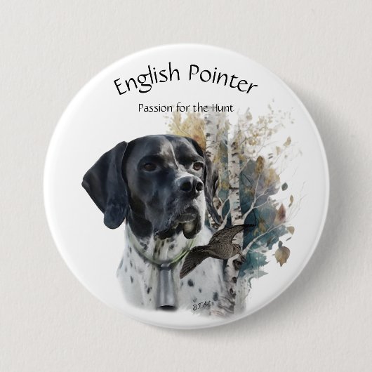 English Pointer , Leidenschaft für die Jagd , Kuns Button (Vorderseite)
