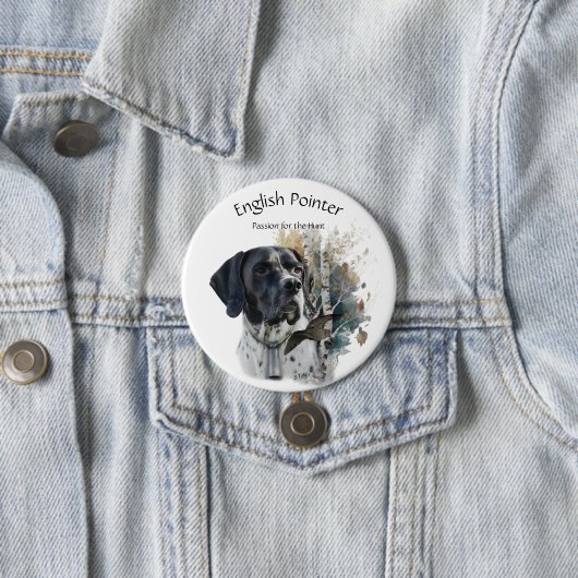 English Pointer , Leidenschaft für die Jagd , Kuns Button (Beispiel)