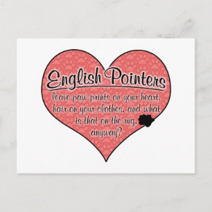 English Pointer Paw Prints Hunde Humor Postkarte
