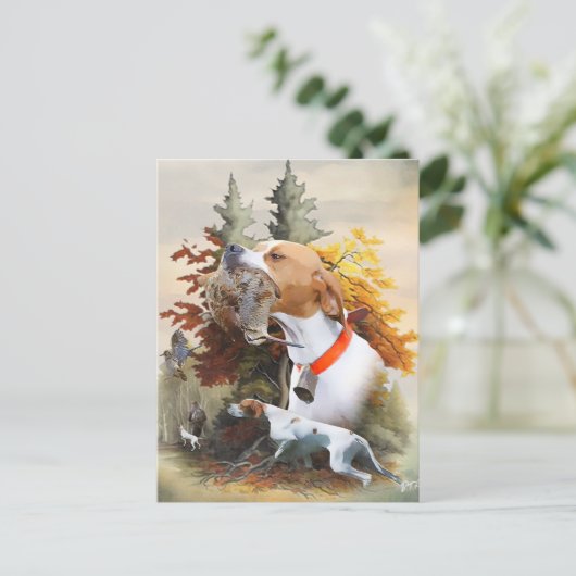 English Pointer Postkarte (Stehend Vorderseite)