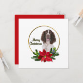 English Pointer Red & Green Christmas Karte (Vorderseite/Rückseite Beispiel)