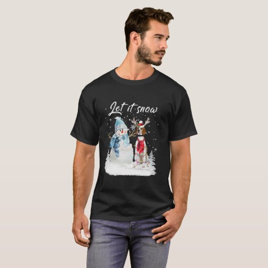 English Pointer Santa Dog Christmas Snowman Xmas P T-Shirt (Vorne ganz)