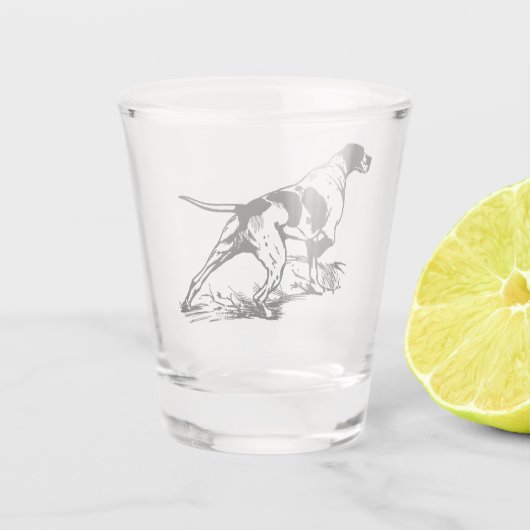 English Pointer Schnapsglas (Rückseite)