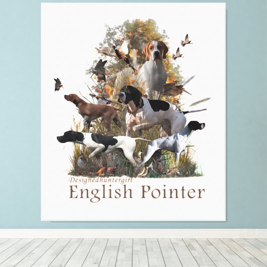 English Pointer Tapestry Leinwanddruck (Insitu (Holzboden))