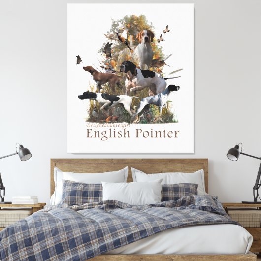 English Pointer Tapestry Leinwanddruck (Insitu (Schlafzimmer))