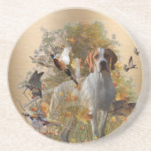 English Pointer Tapestry Metal Print Drawstring B Getränkeuntersetzer (Vorne)