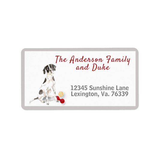 English Pointer Toys Zuhause Rücksendeadresse Adressaufkleber (Vorne)