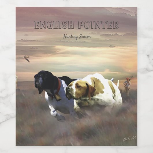 English Pointer Weinetikett (Einzelnes Label)