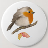 English Robin Bird Button (Vorderseite)