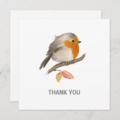 English Robin Bird Dankeskarte (Vorne/Hinten)