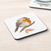 English Robin Bird Getränkeuntersetzer (Linke Seite)