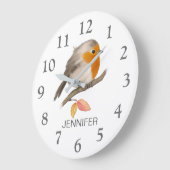 English Robin Bird Large Clock Große Wanduhr (Winkel)