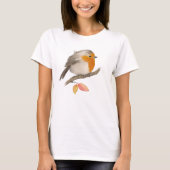 English Robin Bird T-Shirt (Vorderseite)