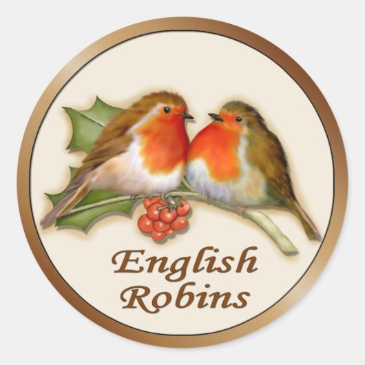 English Robins Runder Aufkleber (Vorderseite)