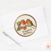 English Robins Runder Aufkleber (Umschlag)