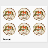 English Robins Runder Aufkleber (Blatt)