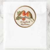 English Robins Runder Aufkleber (Tasche)