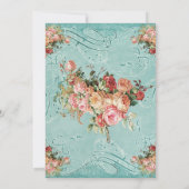 English Rose Bouquet, Vintag in modernen, wirbello Einladung (Rückseite)
