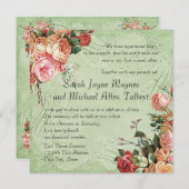 English Rose Bouquet, Vintag in modernen, wirbello Einladung (Vorne/Hinten)