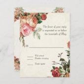 English Rose Bouquet, Vintag in modernen, wirbello RSVP Karte (Vorne/Hinten)